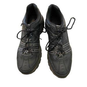 Skechers Athletic Memory Foam Black work sneakers Men size 12 M-Fi Leathert